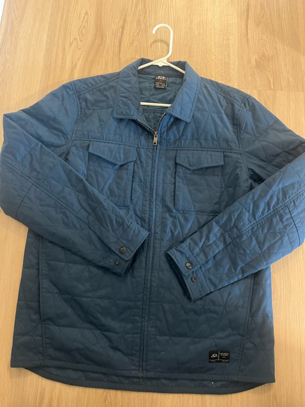 Oakley Navy Quilted Zip-Up Shirt Jacket